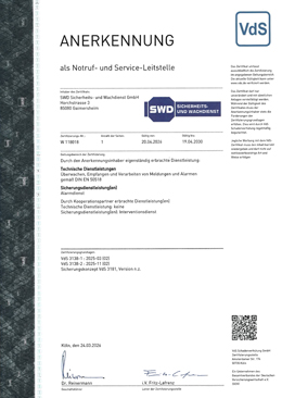 Zertifizierte Notruf- und Service-Leistelle