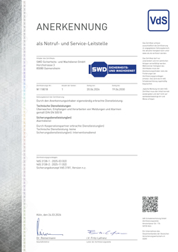 Zertifizierte Notruf- und Service-Leistelle